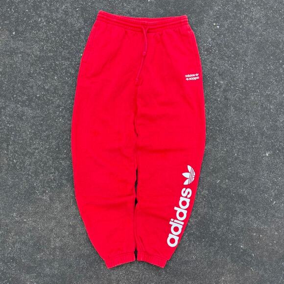 Red Adidas Sample Graphic Logo Sweatpants - Picture 1 of 8